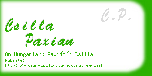 csilla paxian business card